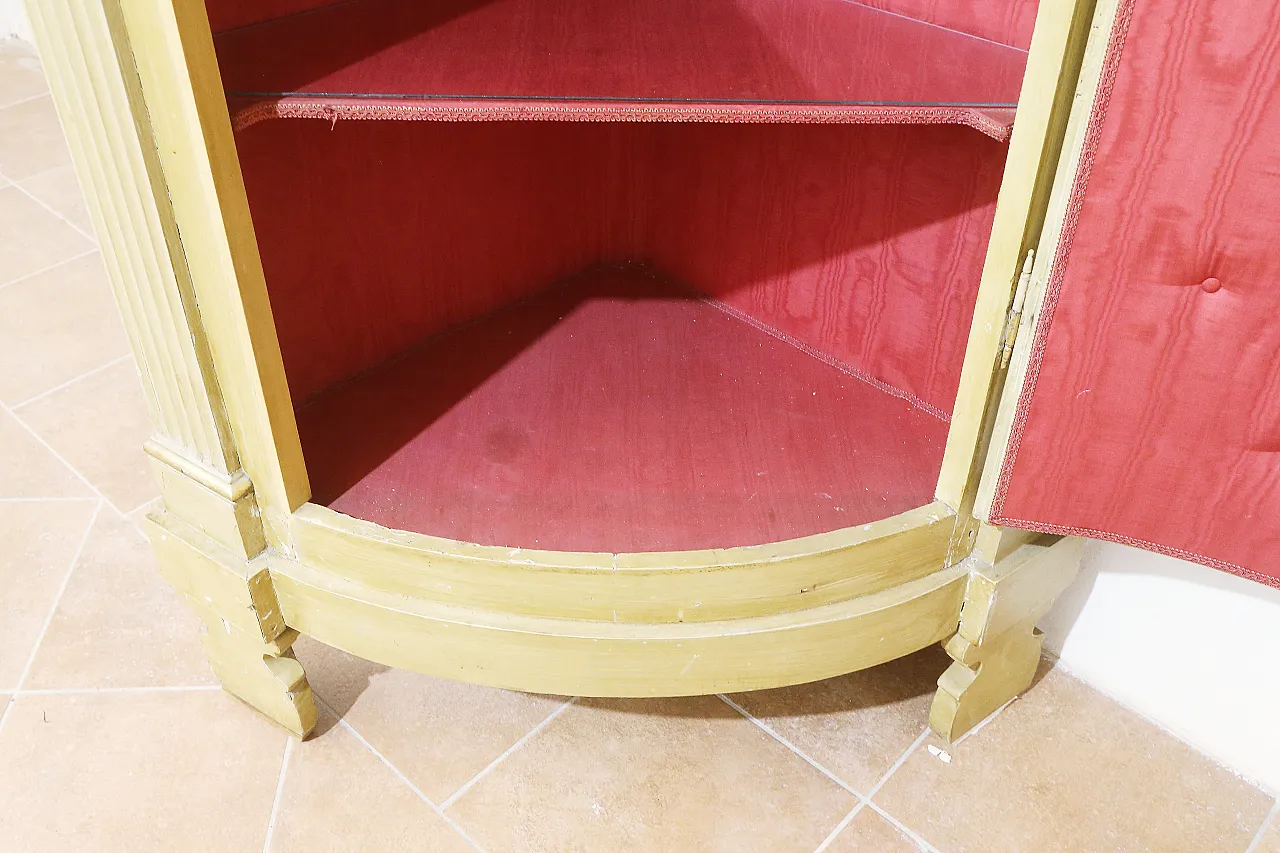 Empire style ivory lacquered curved corner cabinet, 19th century 23