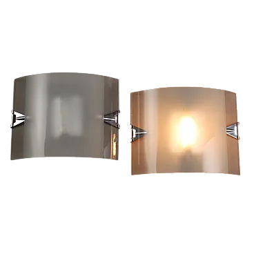 Coppia di applique in vetro sabbiato, alluminio e acciaio, '900