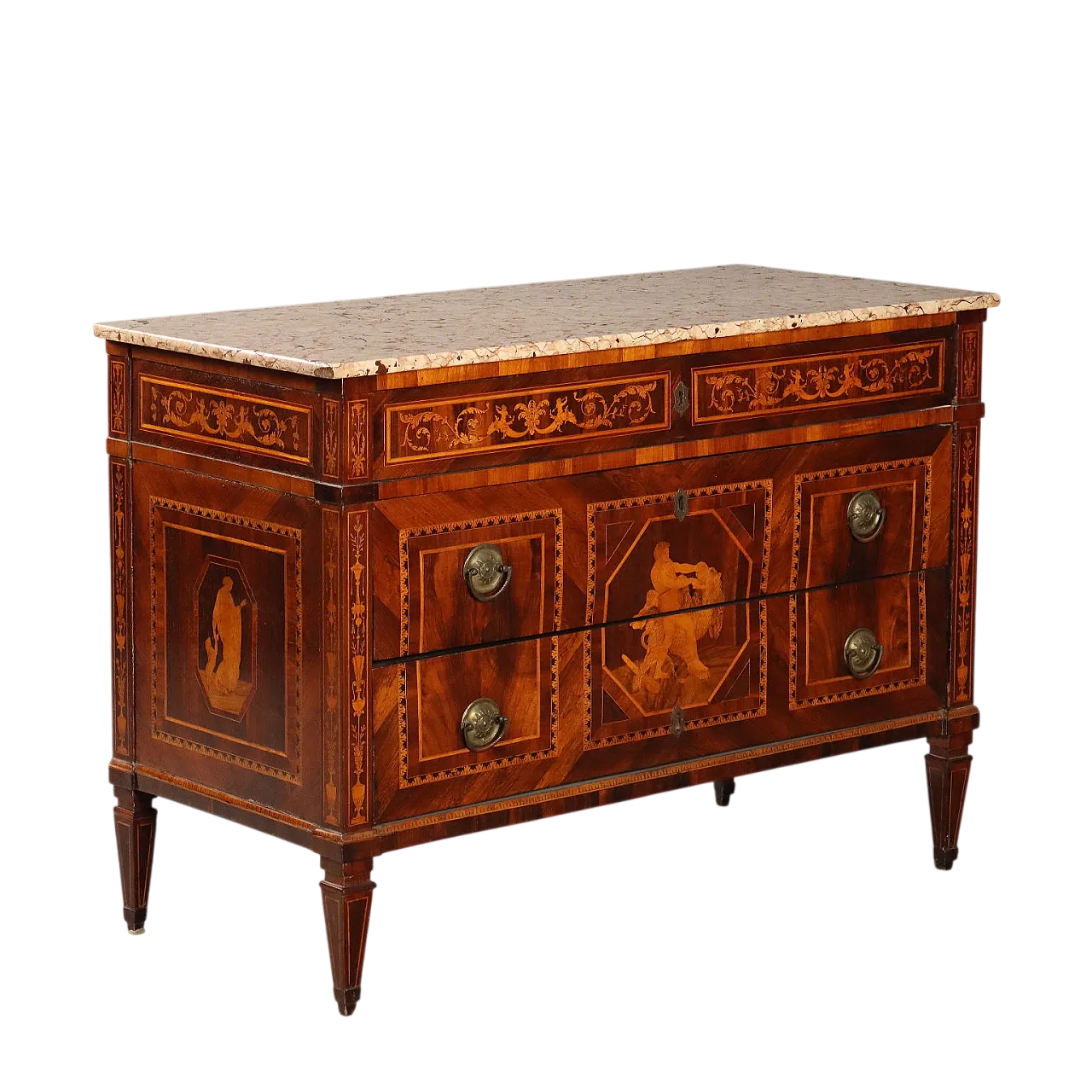 Cassettone neoclassico in noce, fine '700 11