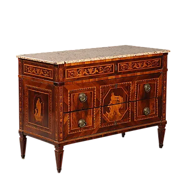 Cassettone neoclassico in noce, fine '700