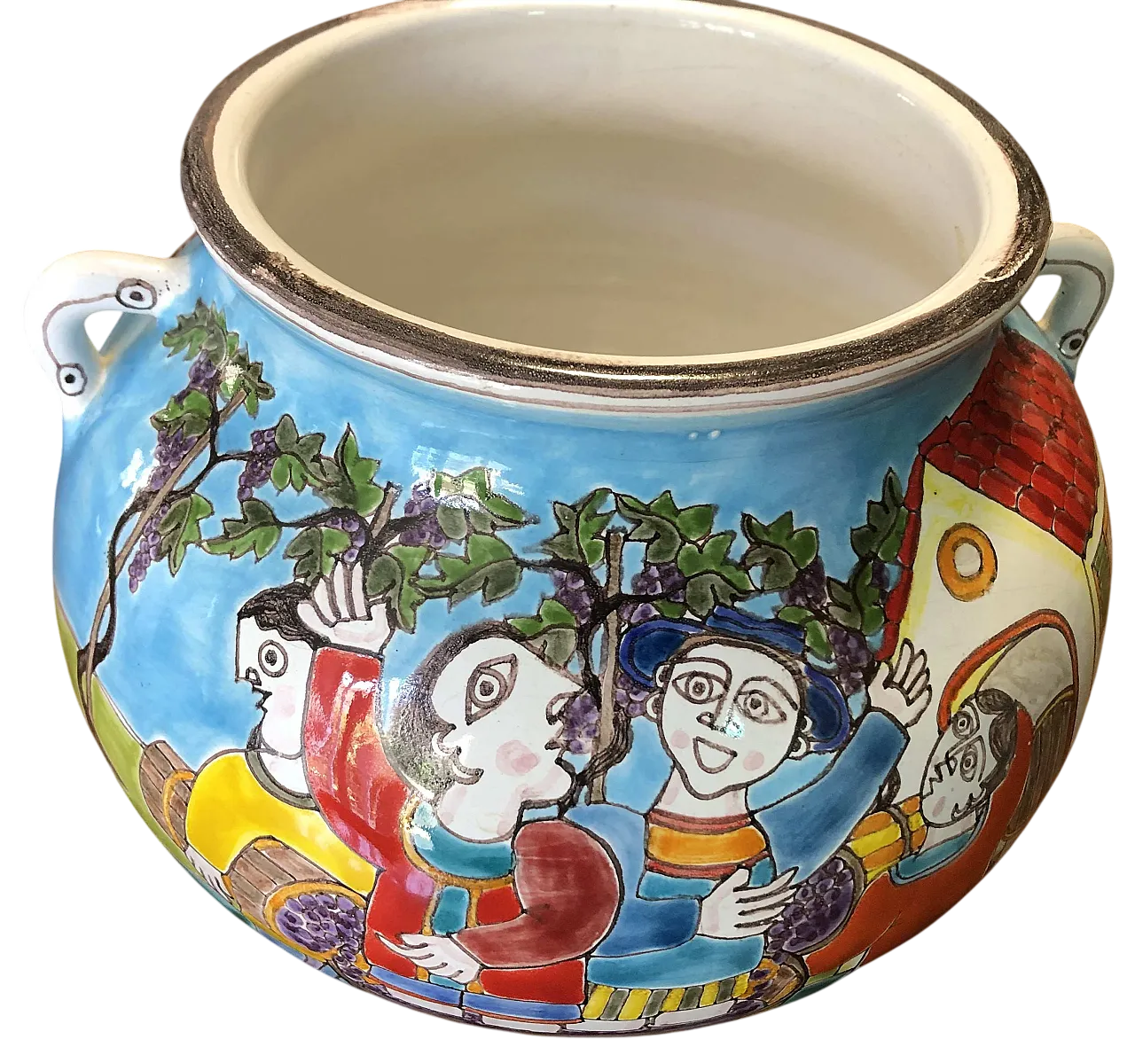 Hand-decorated vase from the De Simone ceramic harvest, 1990s 4