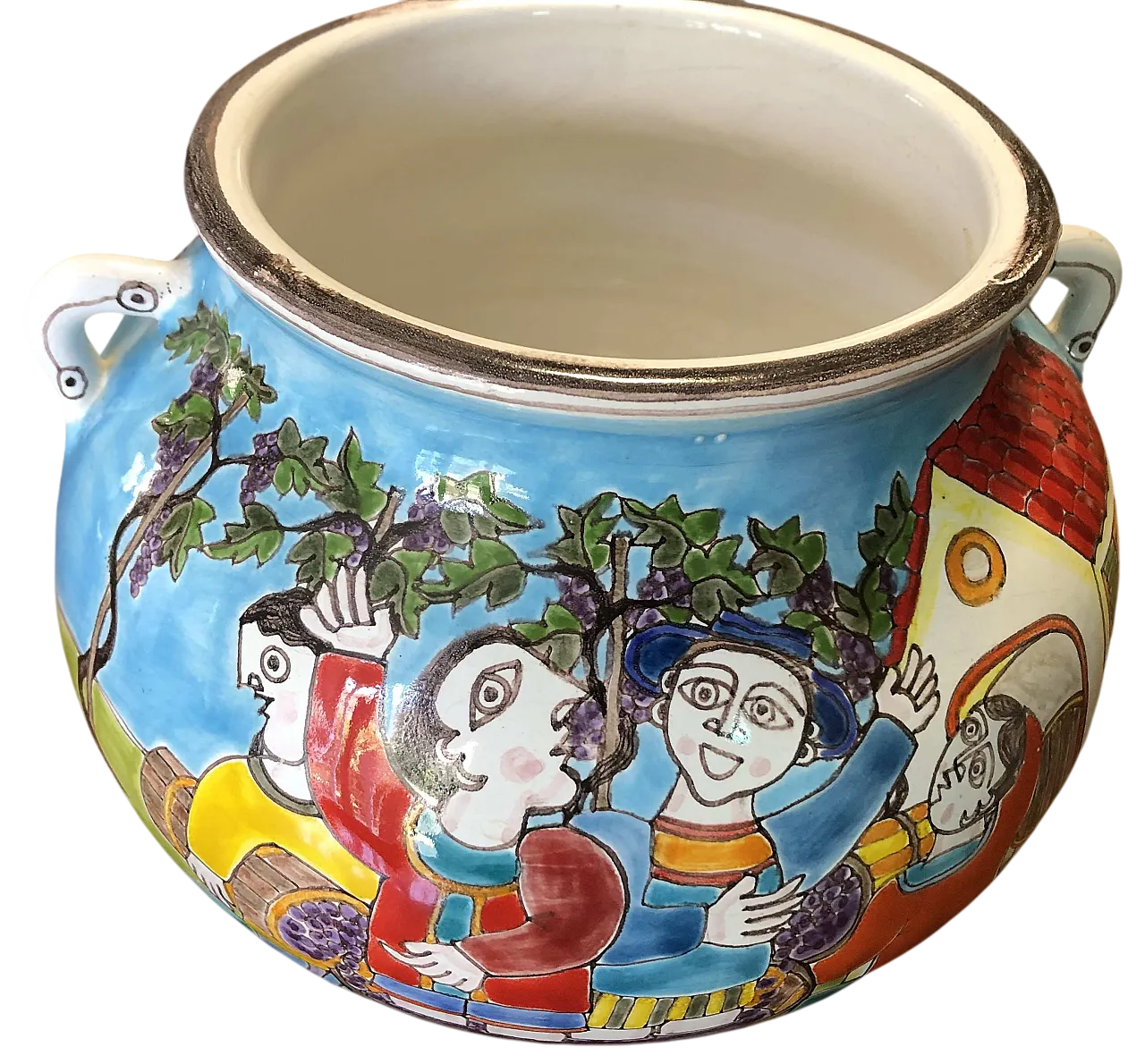 Hand-decorated vase from the De Simone ceramic harvest, 1990s 5