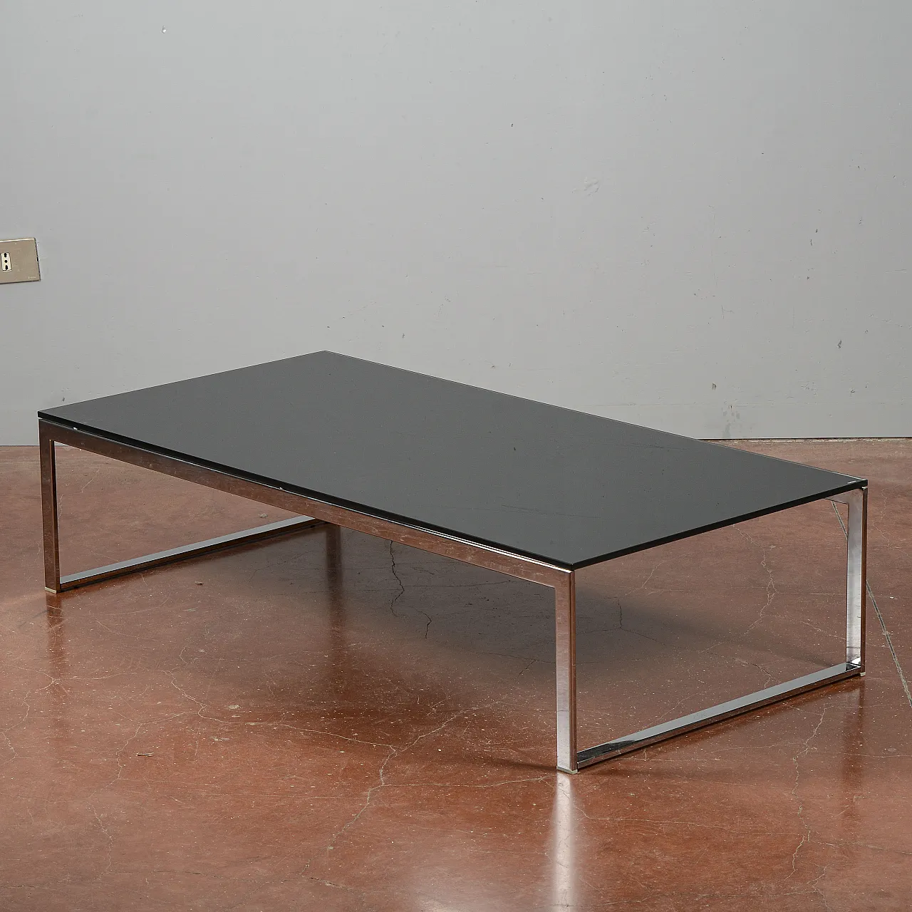 Tavolino da salotto acciaio e vetro, anni 2000 6