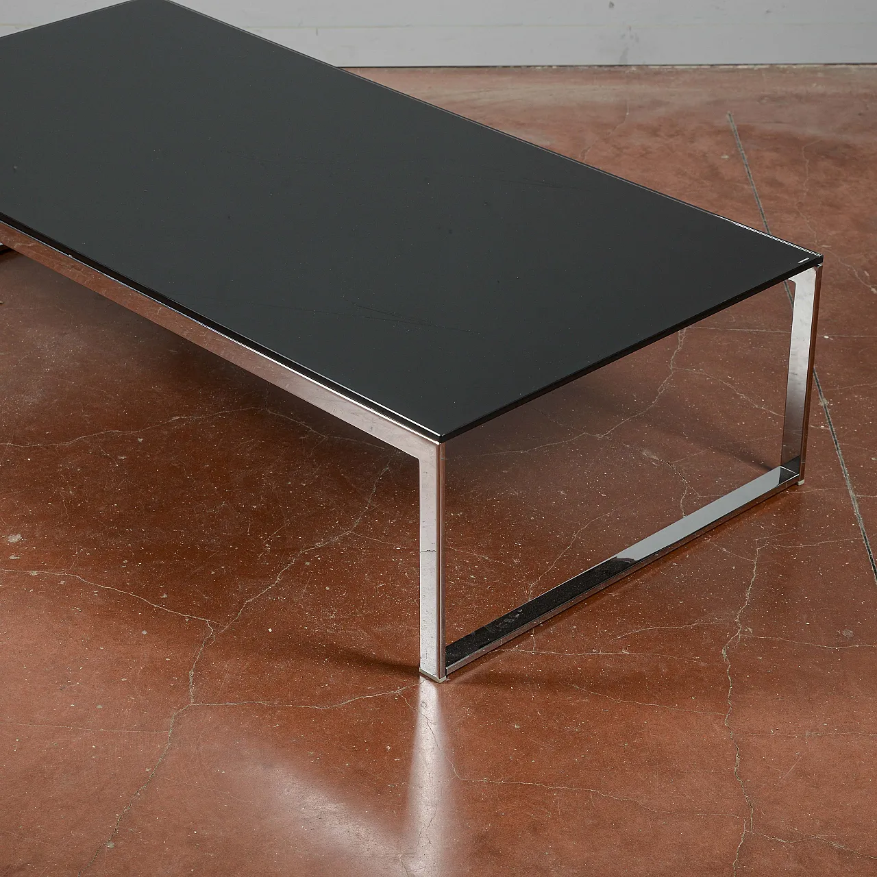 Tavolino da salotto acciaio e vetro, anni 2000 8