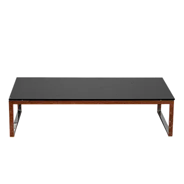 Tavolino da salotto acciaio e vetro, anni 2000