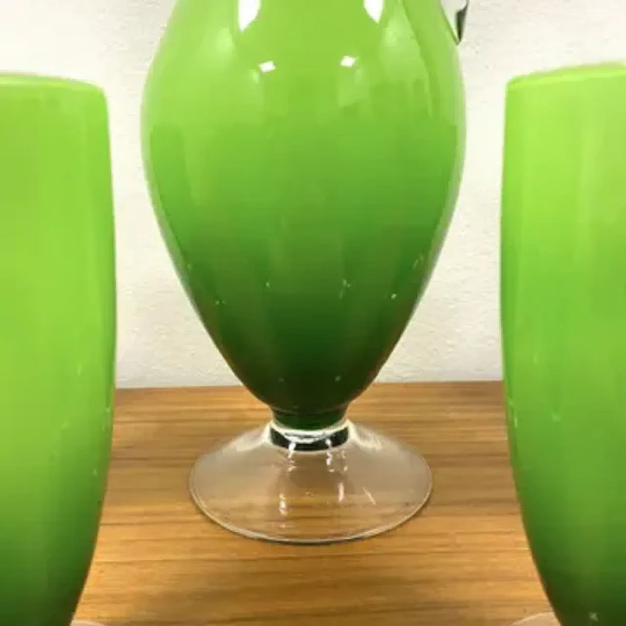 Brocca con 6 bicchieri in vetro di Murano, anni '60 8