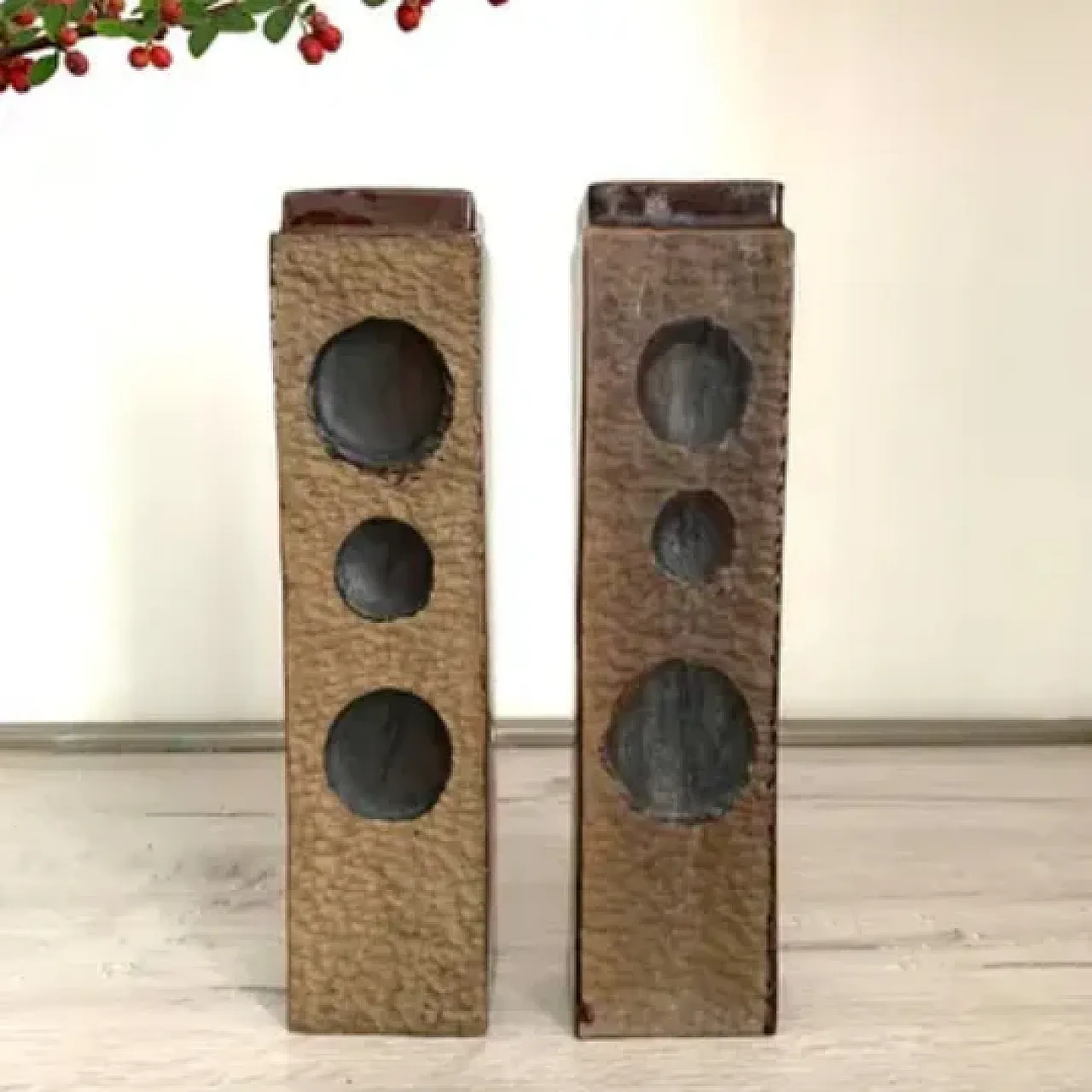 Pair of ceramic vases by Jihokera, 1970s 3