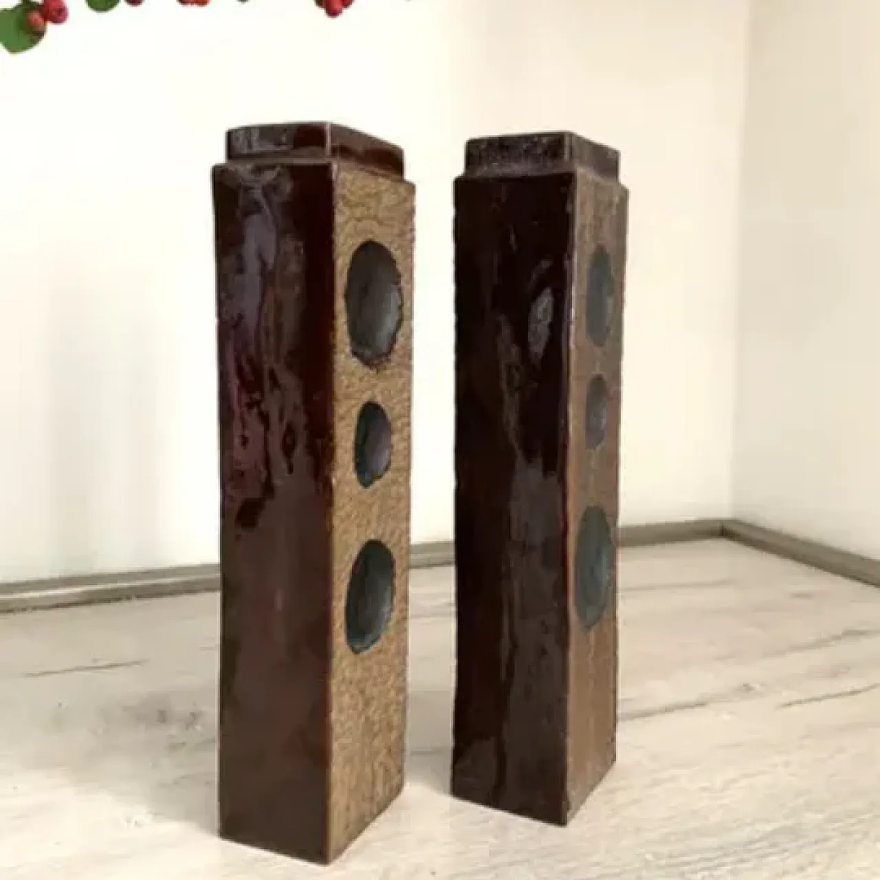 Pair of ceramic vases by Jihokera, 1970s 4