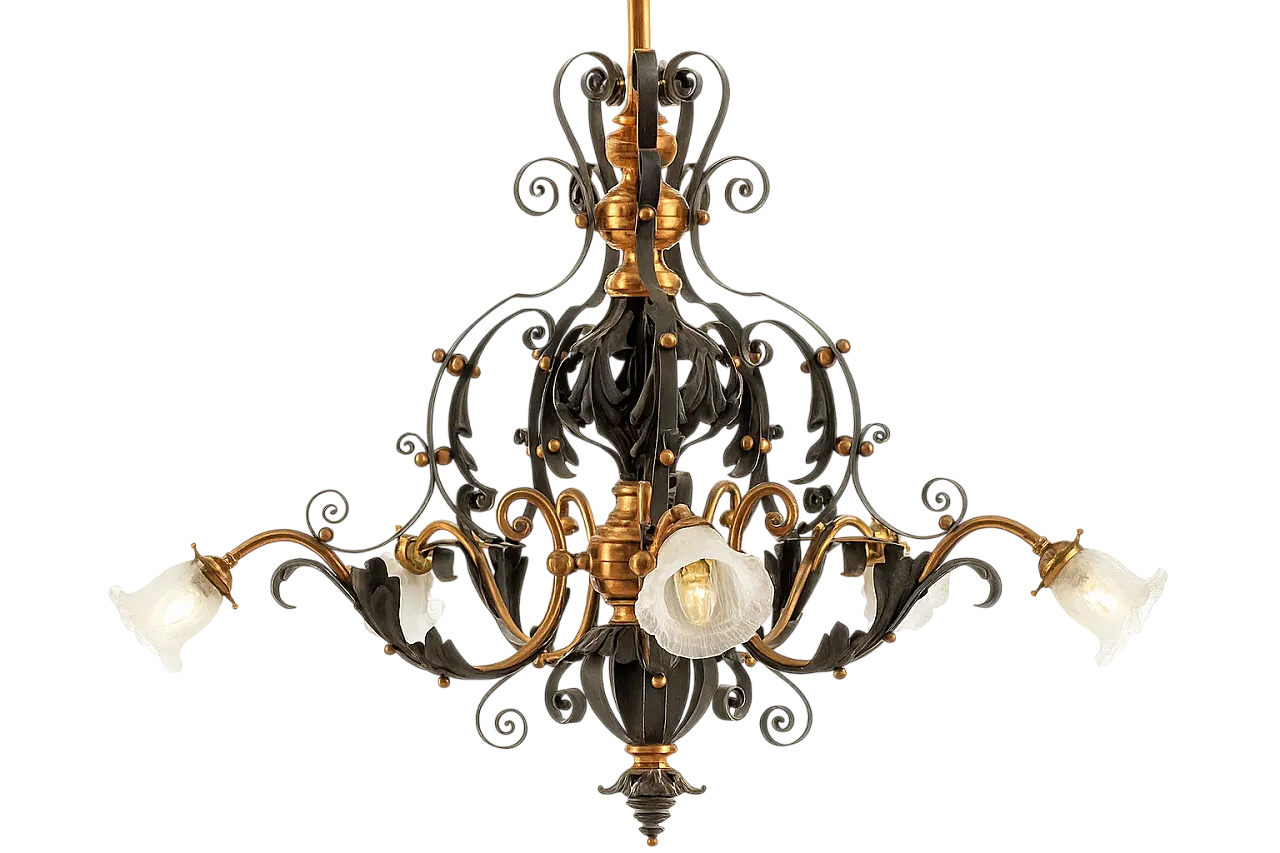 Lampadario in ferro, inizio '900 12