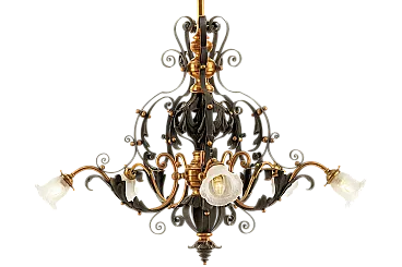 Lampadario in ferro, inizio '900