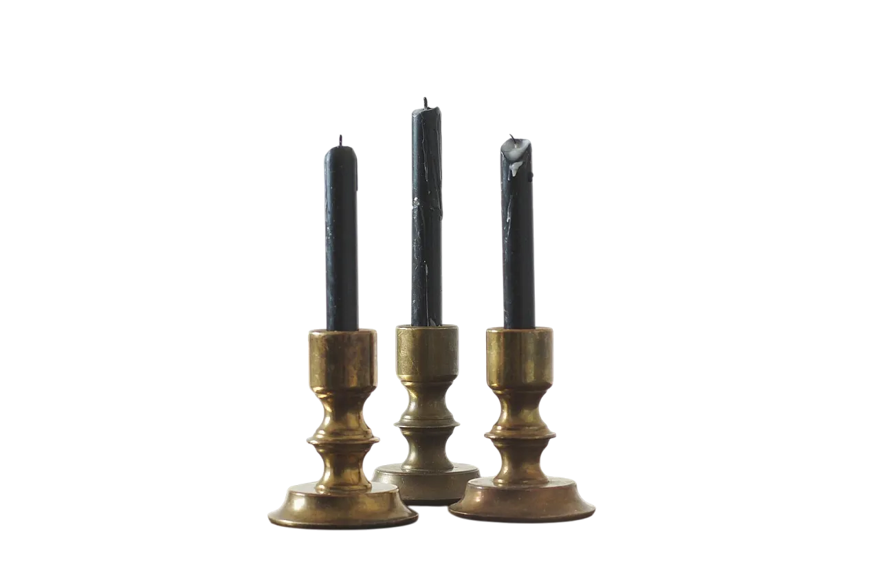 3 Portacandele in ottone, anni '70 5