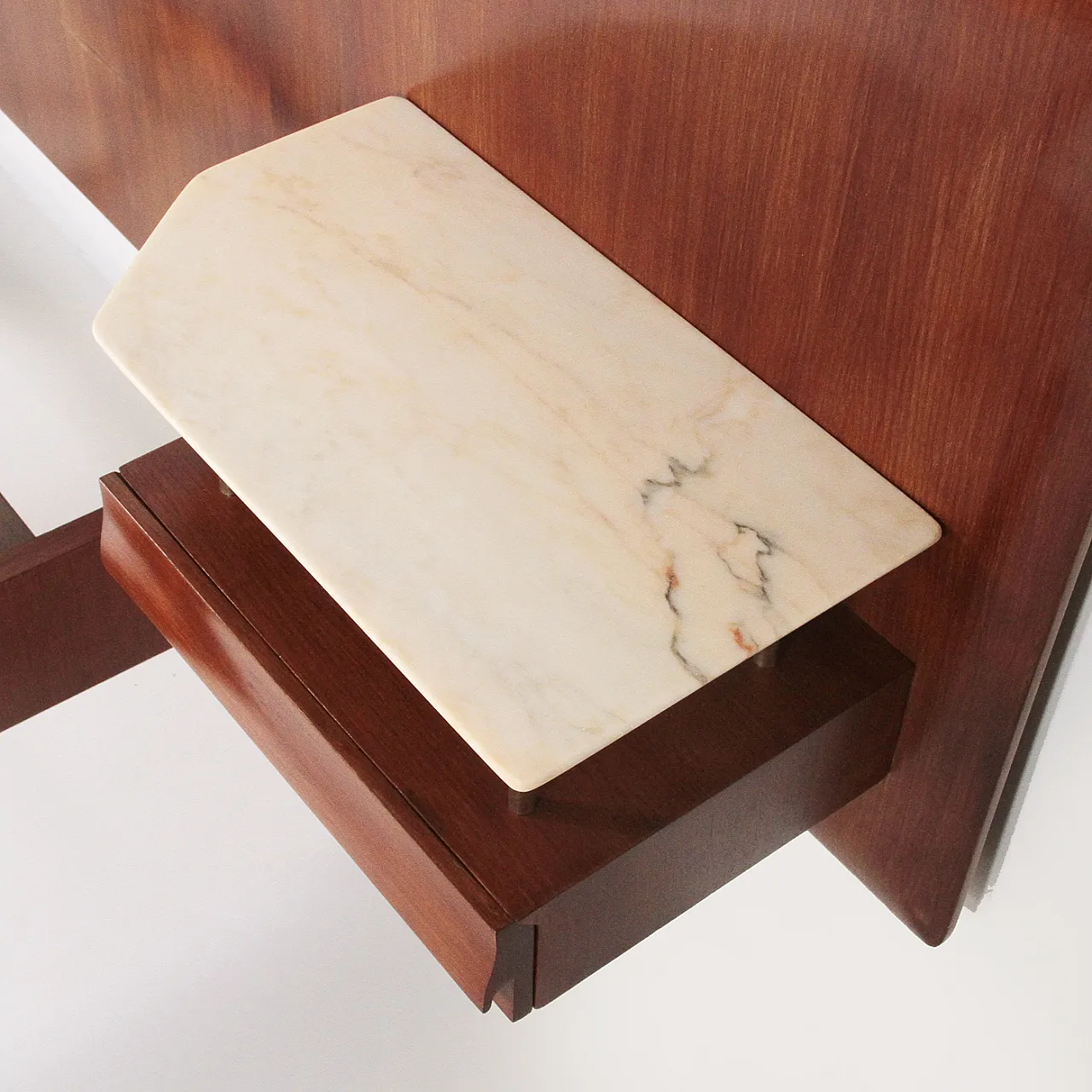 Struttura per letto matrimoniale in legno, anni '50 3