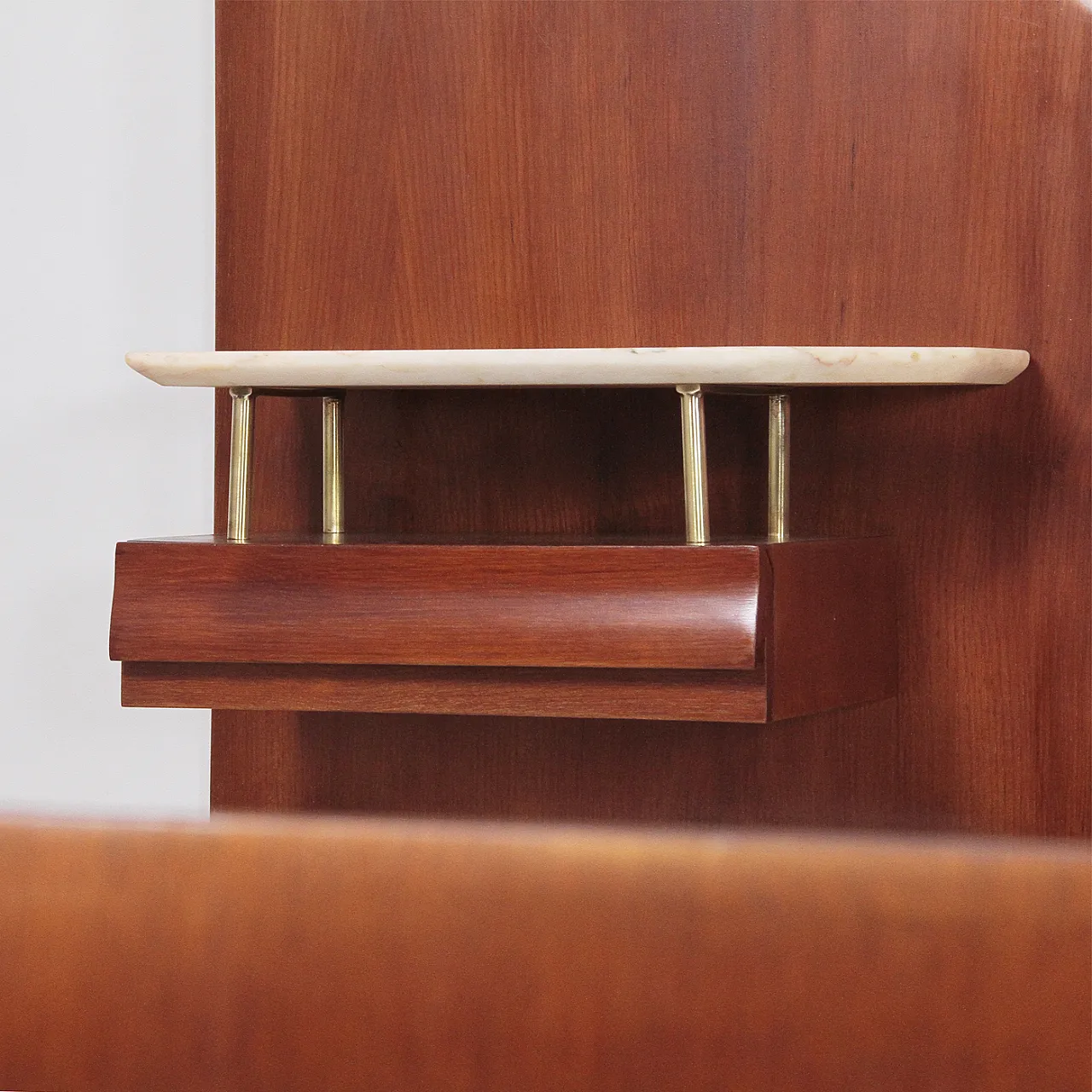 Struttura per letto matrimoniale in legno, anni '50 4