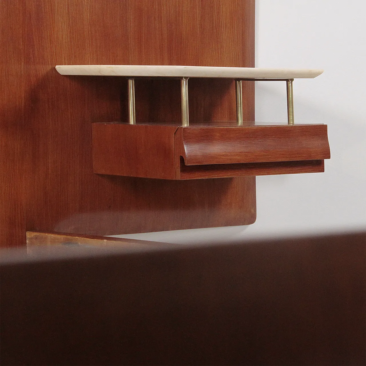 Struttura per letto matrimoniale in legno, anni '50 9