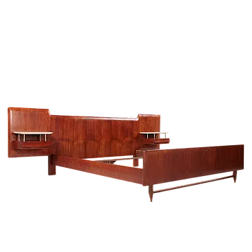 Struttura per letto matrimoniale in legno, anni '50