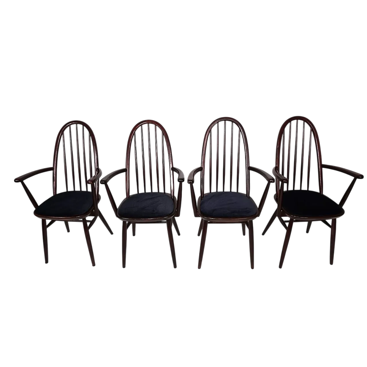 4 Windsor chairs in mahogany, 1960s 11