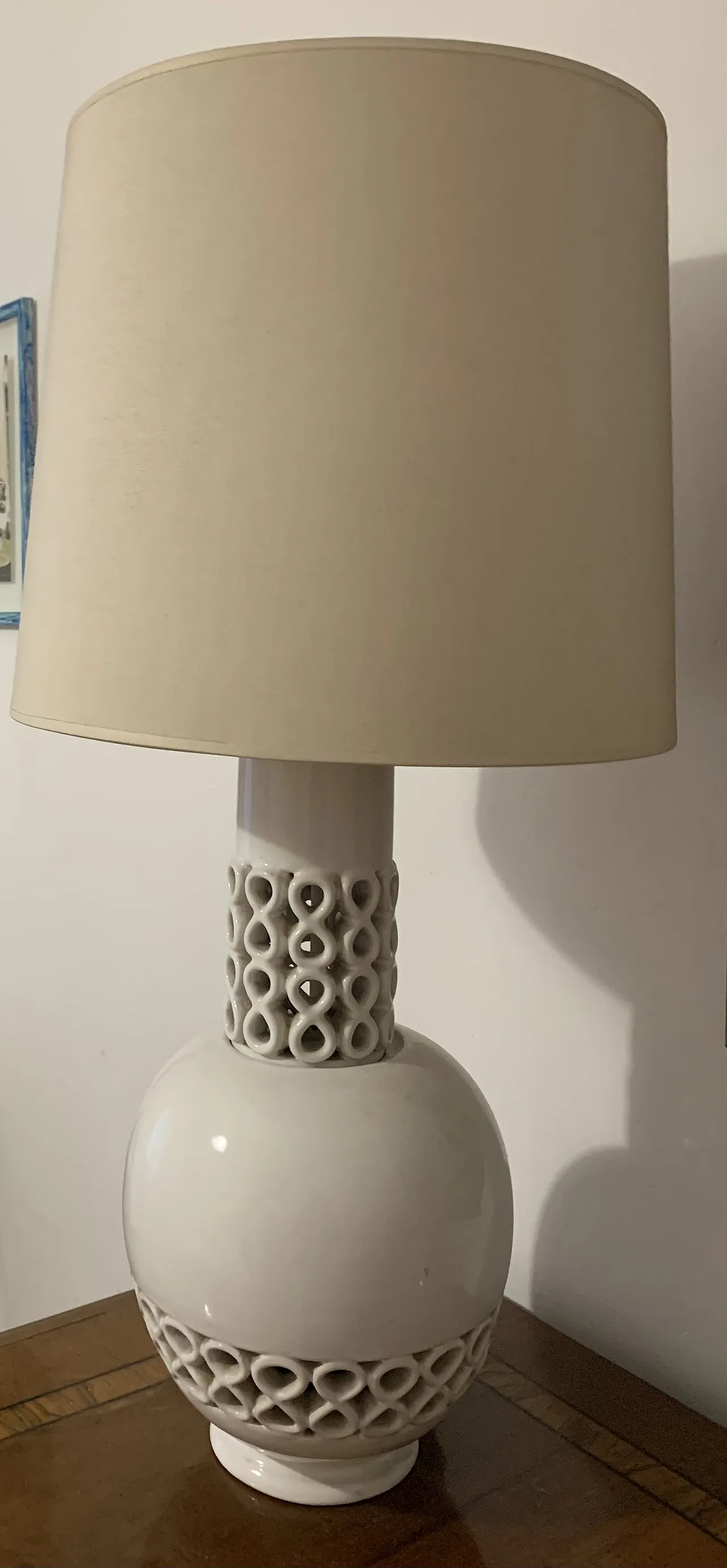 Lampada da tavolo in ceramica smaltata, fine '900 1