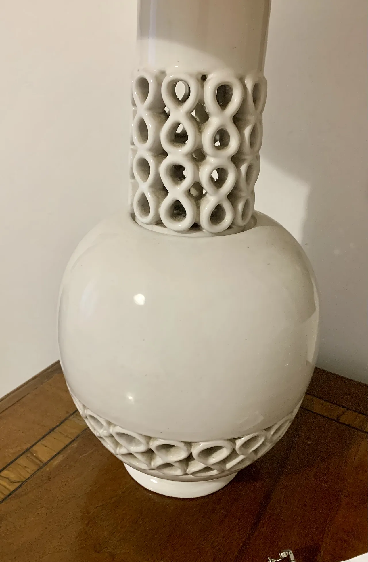 Lampada da tavolo in ceramica smaltata, fine '900 2