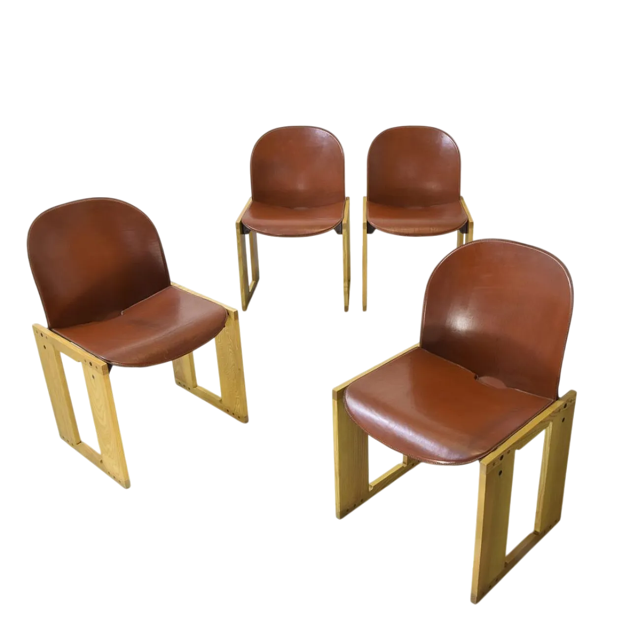 4 Dialogo Chairs by Afra & Tobia Scarpa for B&B/C&B Italia, 1970s 12