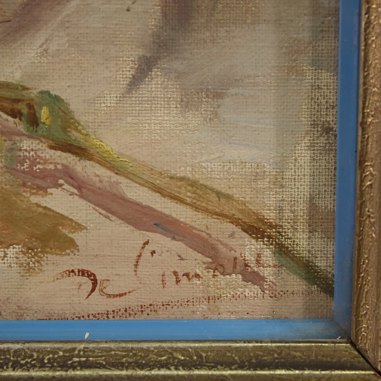 Italian painting signed portrait of a girl, 20th century 3