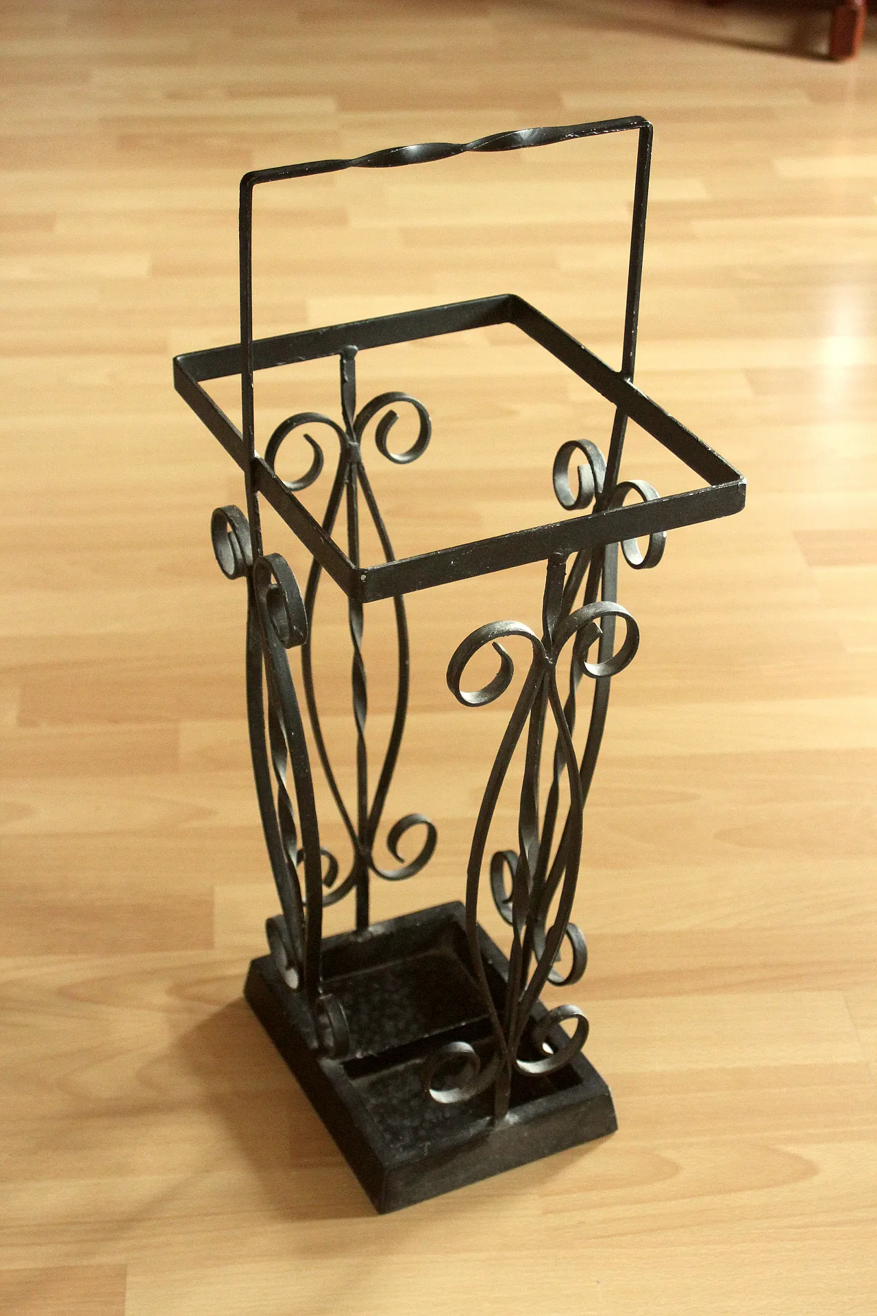 Handmade wrought iron umbrella stand, 70s 3