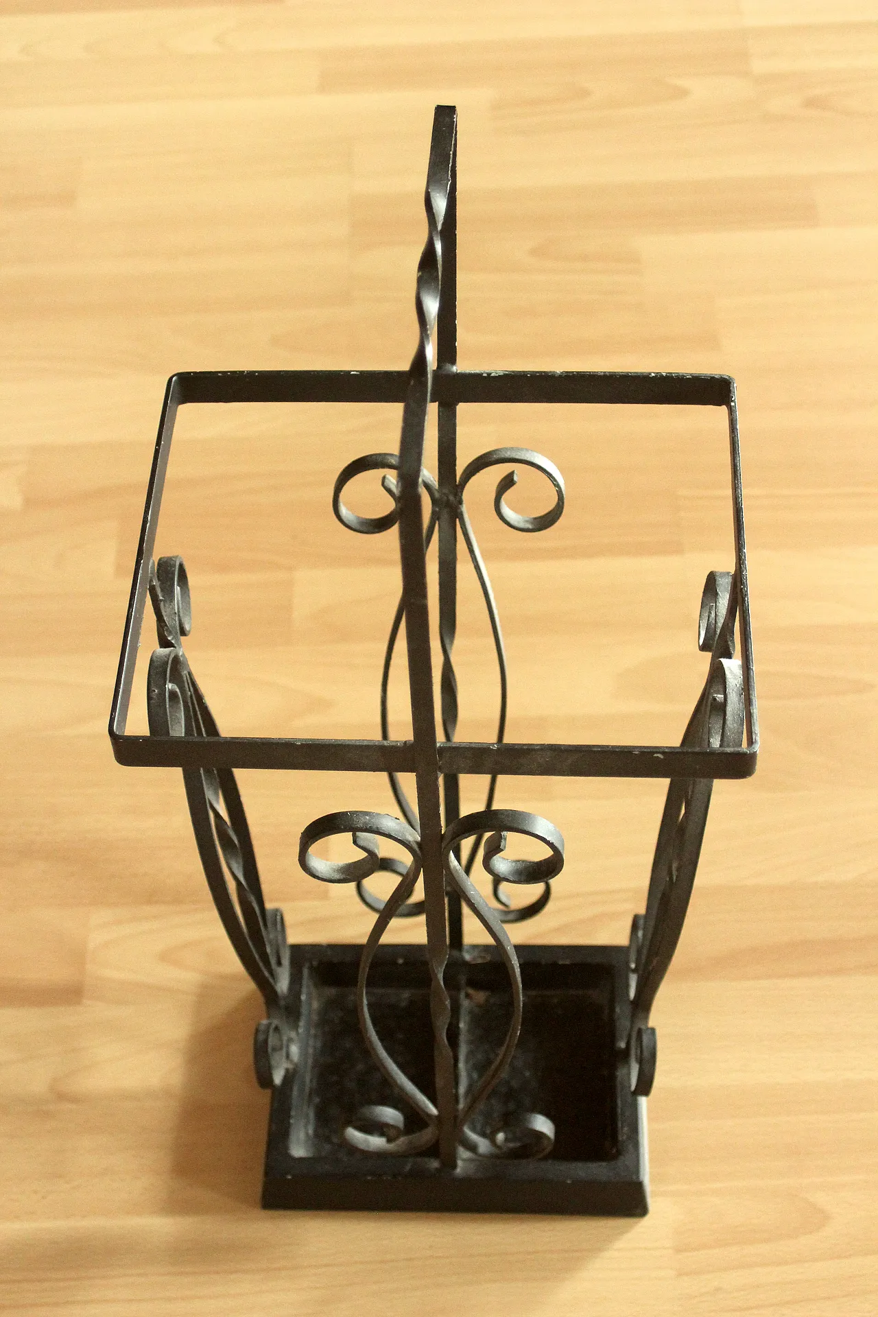 Handmade wrought iron umbrella stand, 70s 4