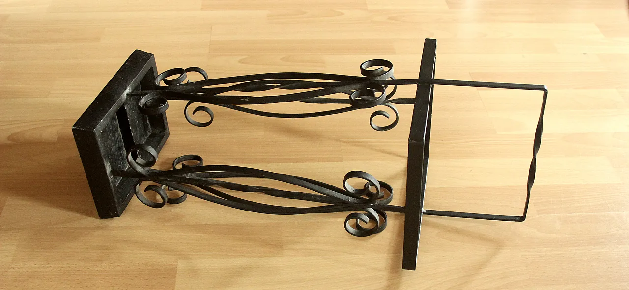 Handmade wrought iron umbrella stand, 70s 5