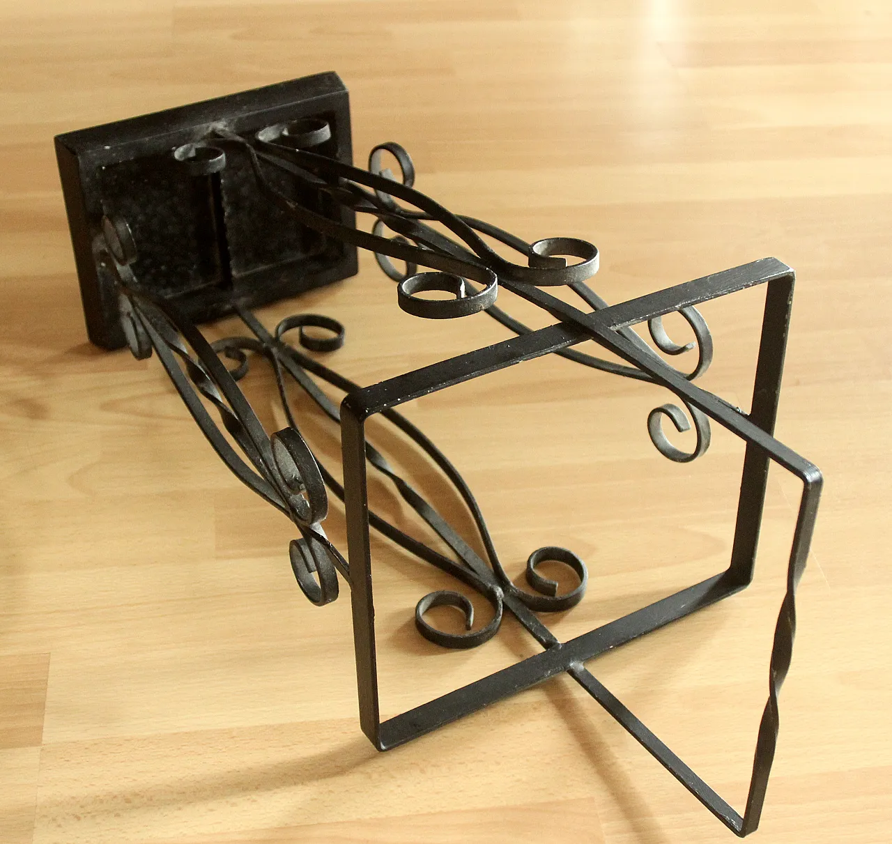Handmade wrought iron umbrella stand, 70s 8