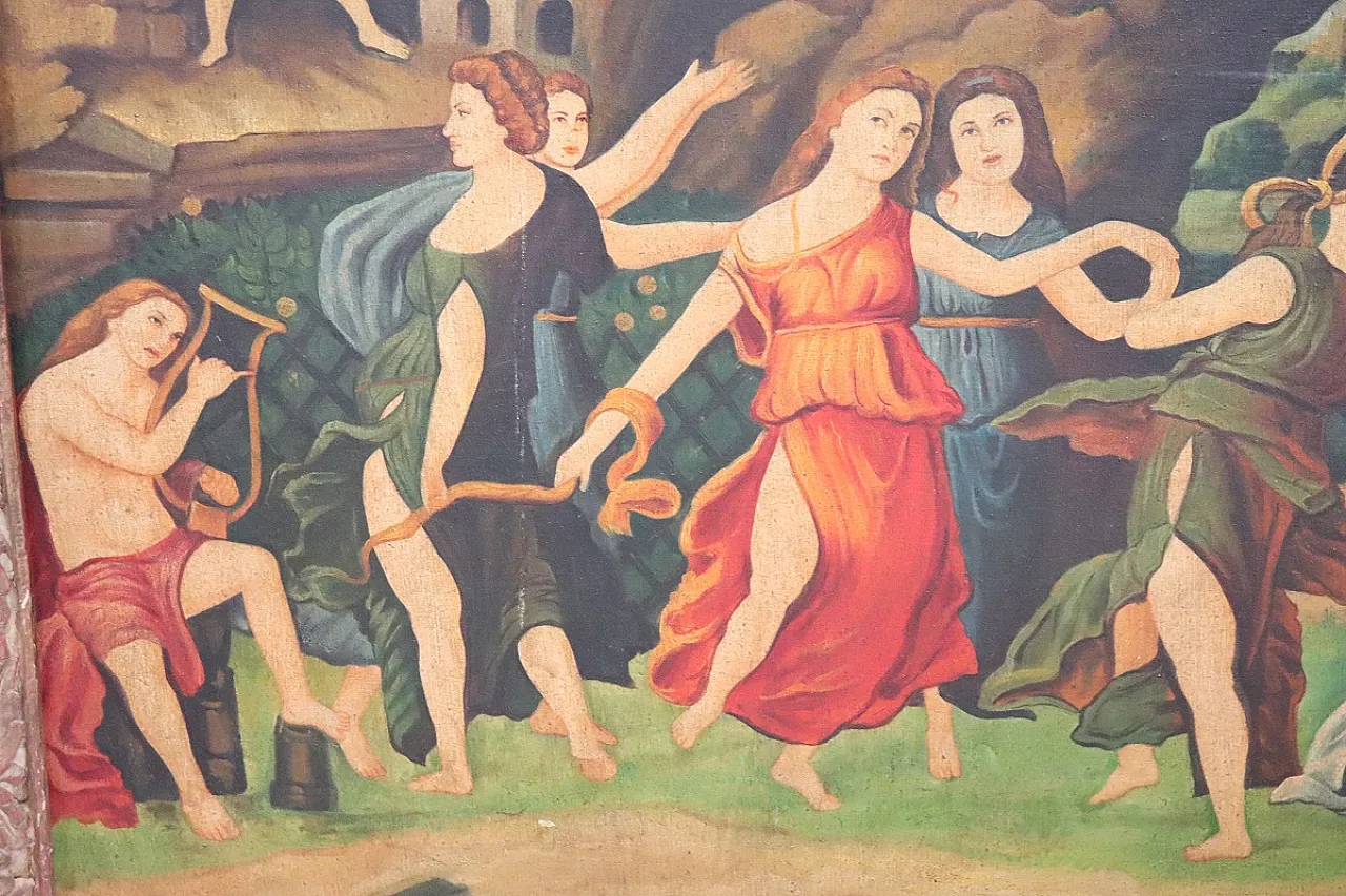 Large oil painting on canvas, mythological scene, 1900s 3