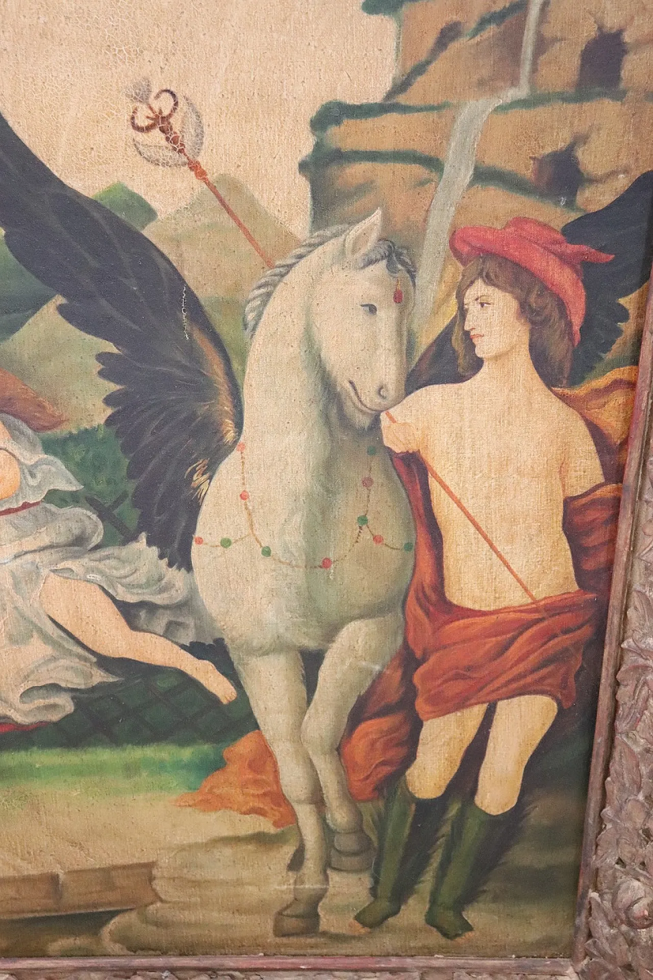 Large oil painting on canvas, mythological scene, 1900s 5