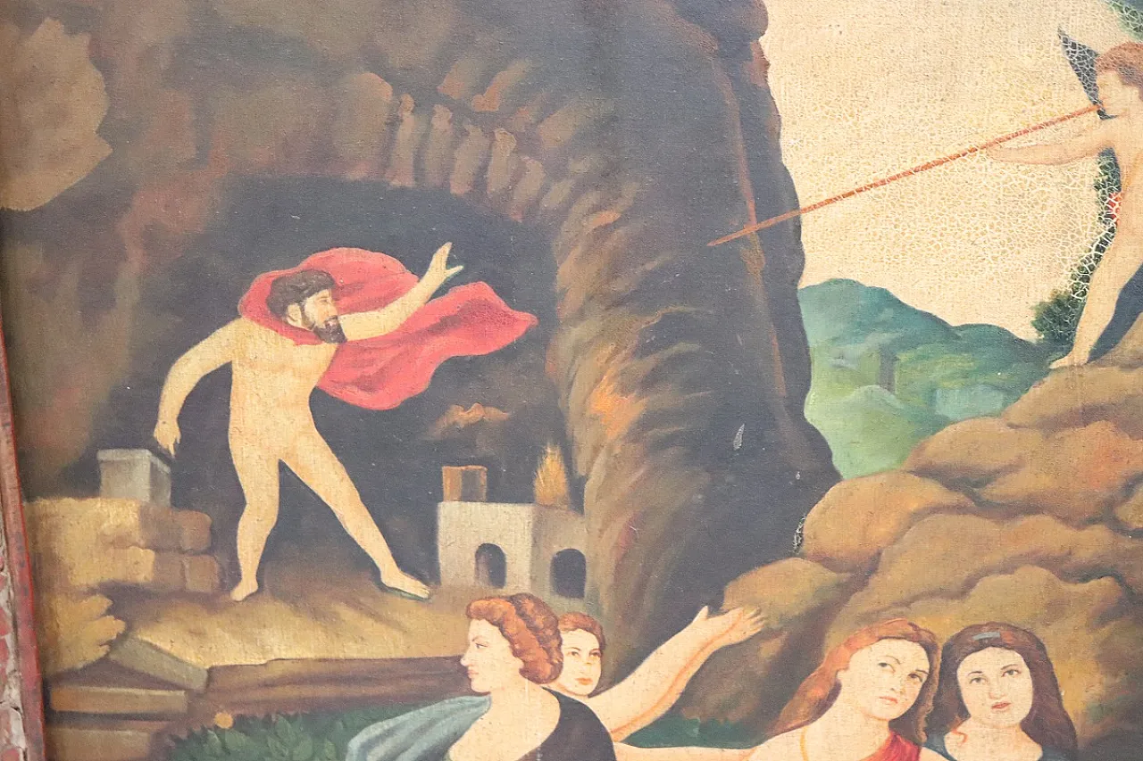 Large oil painting on canvas, mythological scene, 1900s 8