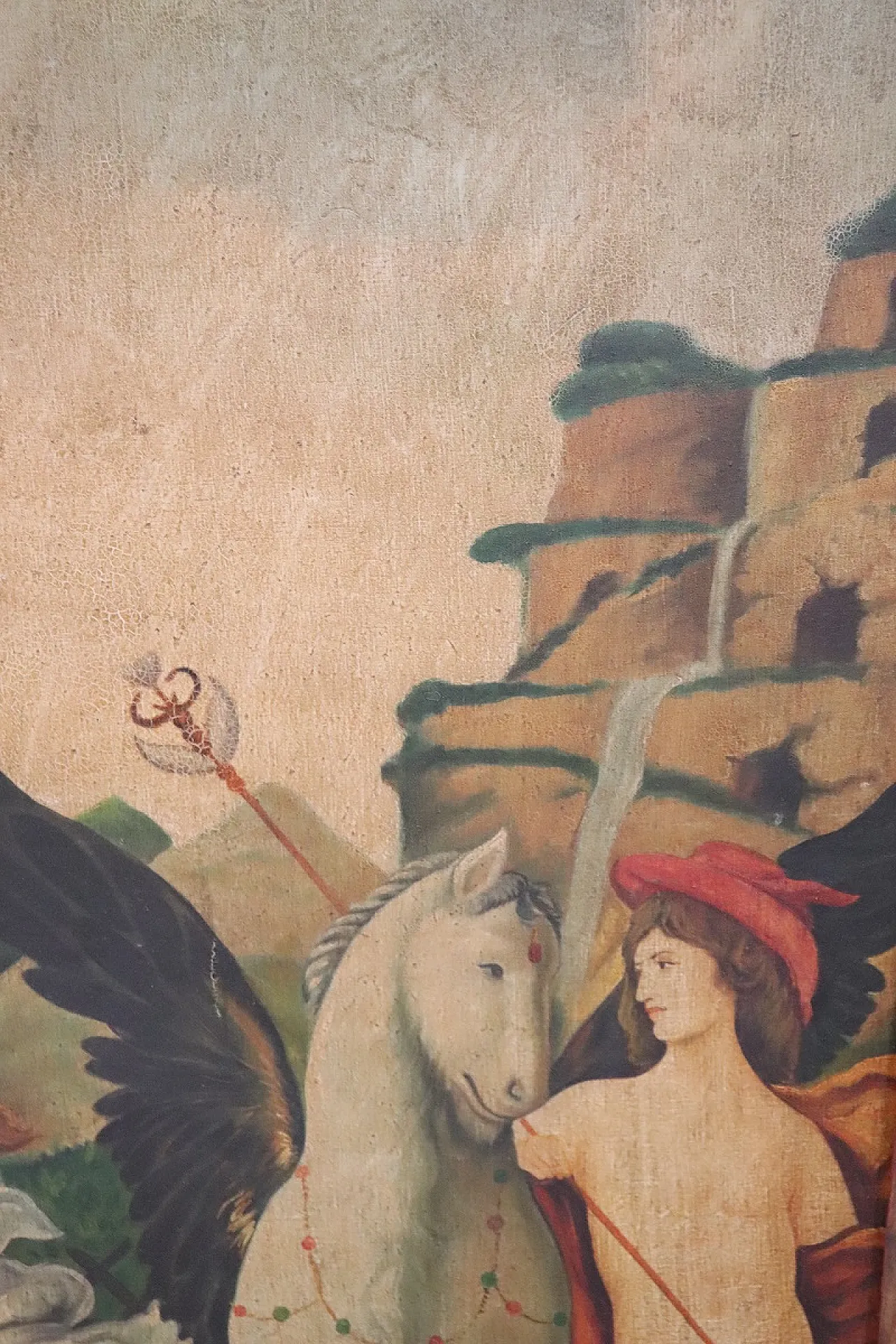Large oil painting on canvas, mythological scene, 1900s 10