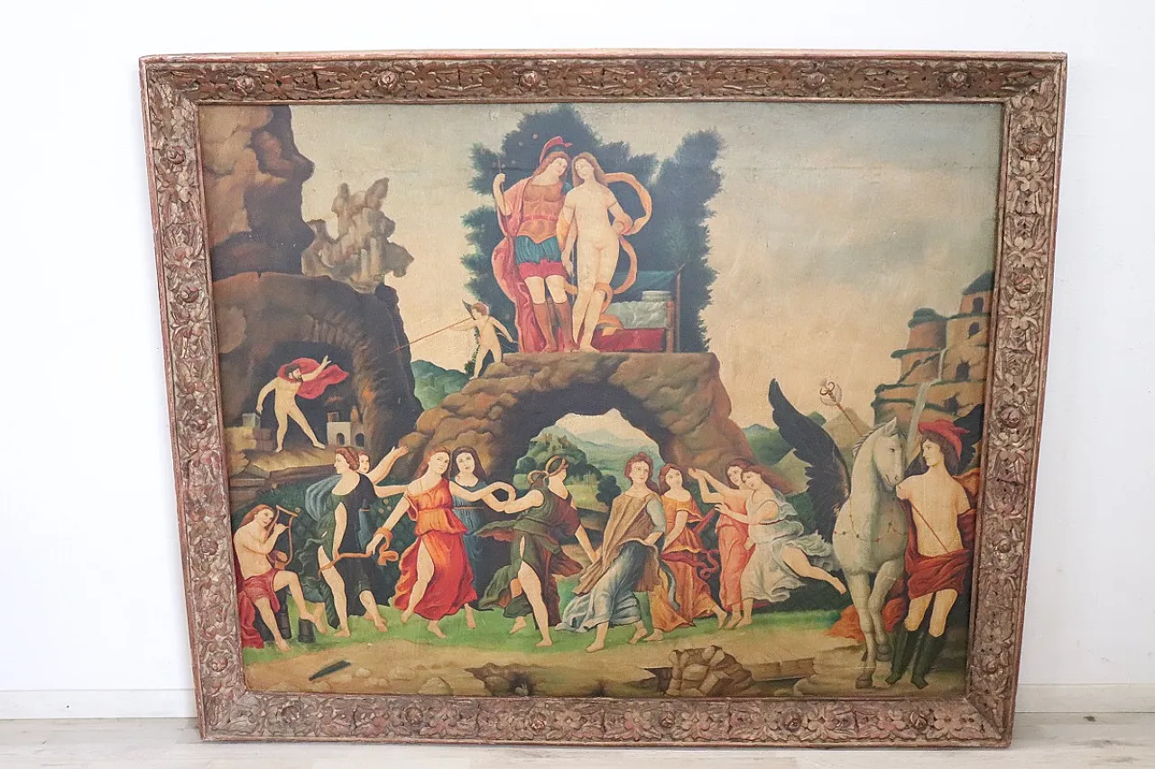 Large oil painting on canvas, mythological scene, 1900s 17