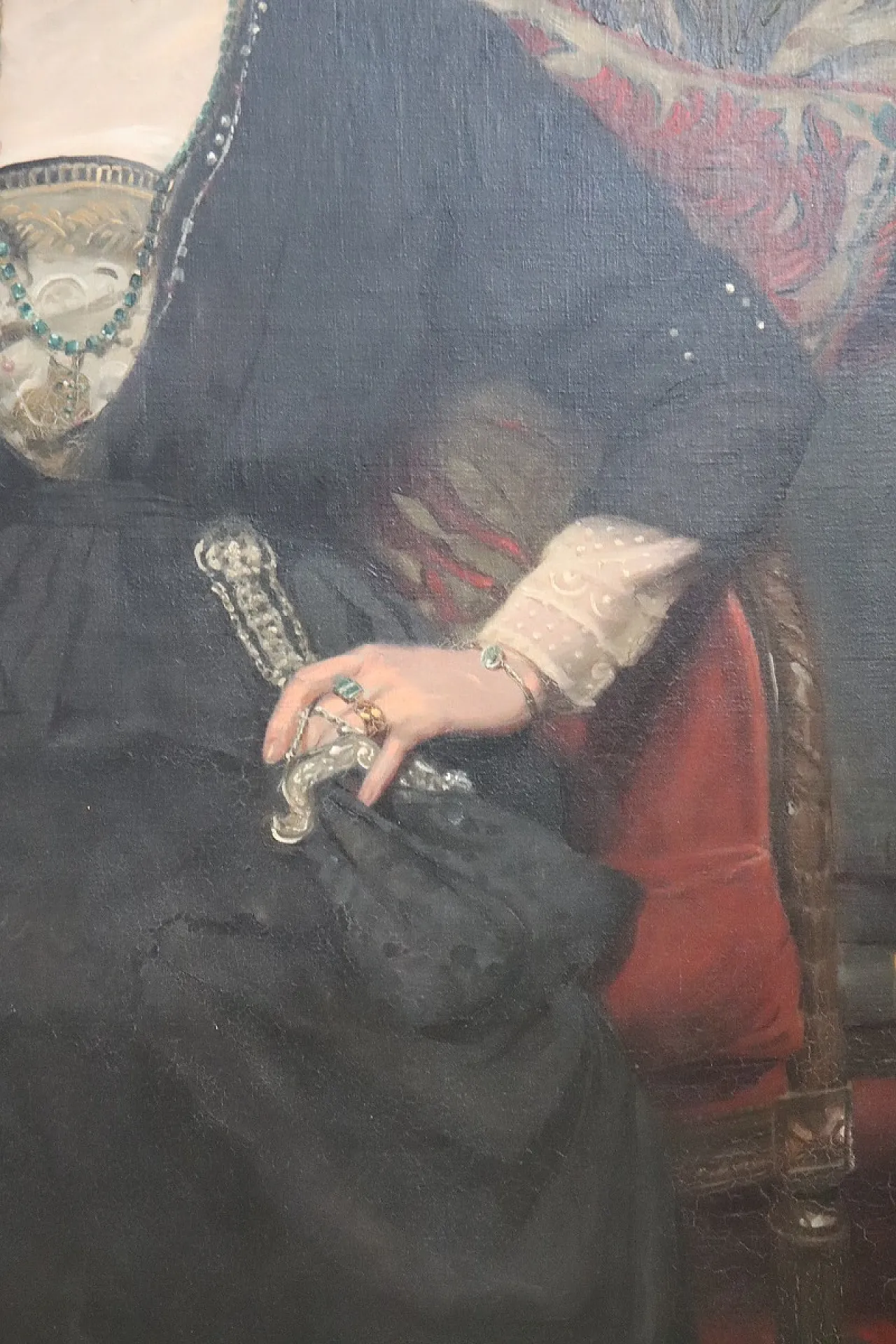 Dipinto olio su tela, Ritratto di signora, firmato e datato 1913 6