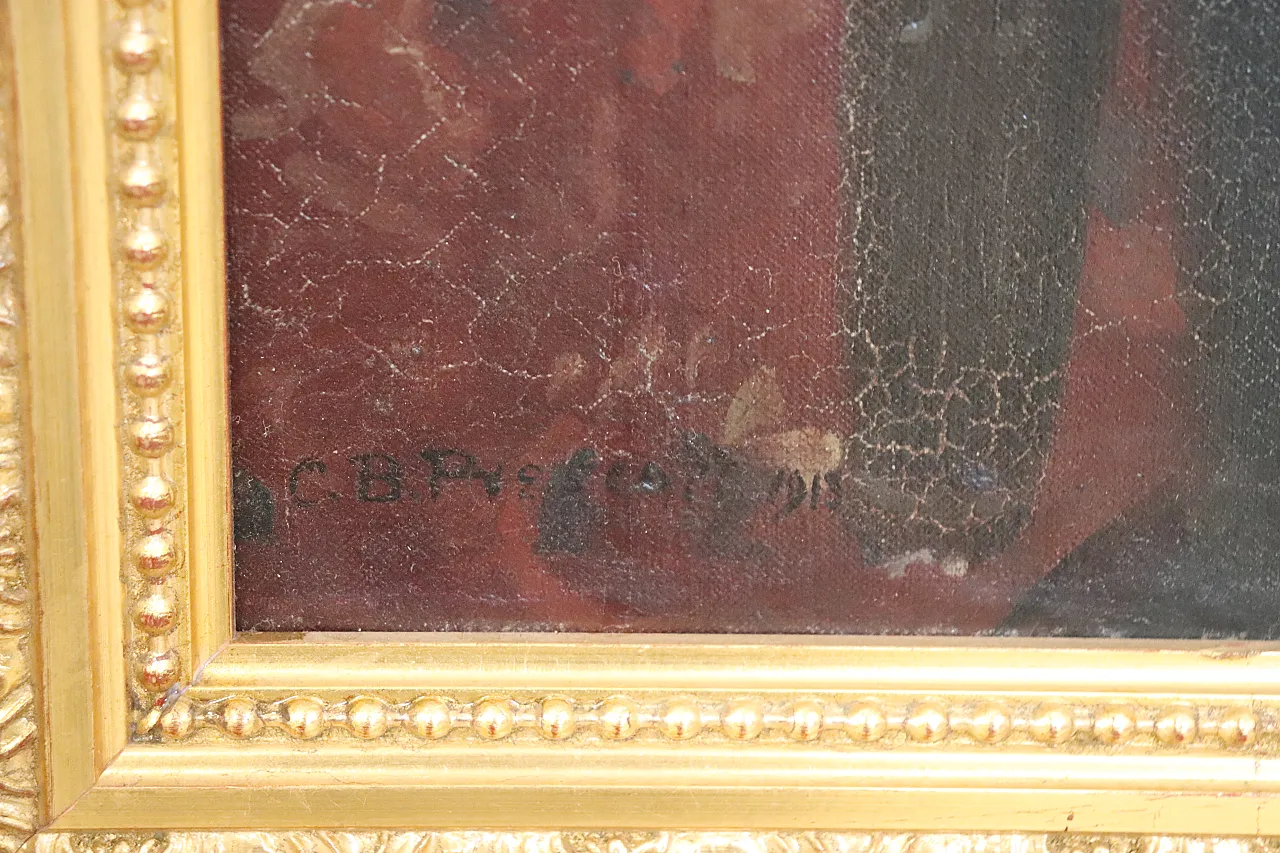 Dipinto olio su tela, Ritratto di signora, firmato e datato 1913 21