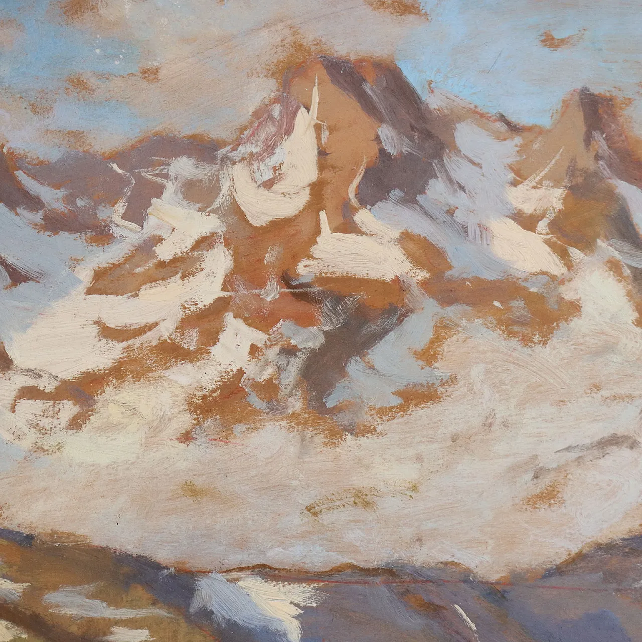 3 Dipinti ad olio su cartone, con cornice, '900 6