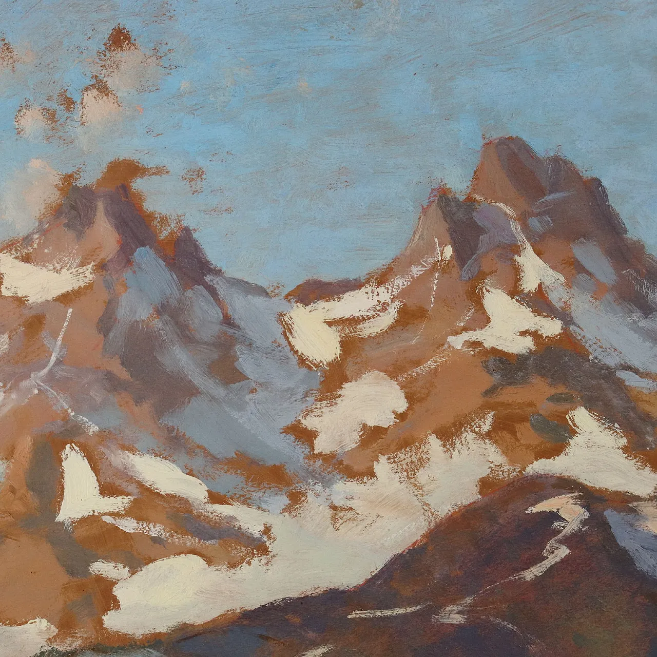 3 Dipinti ad olio su cartone, con cornice, '900 8