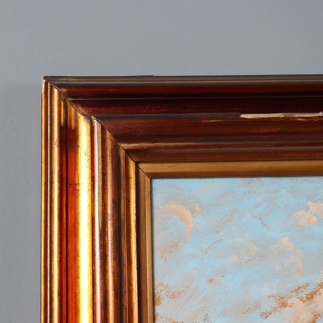 3 Dipinti ad olio su cartone, con cornice, '900 10