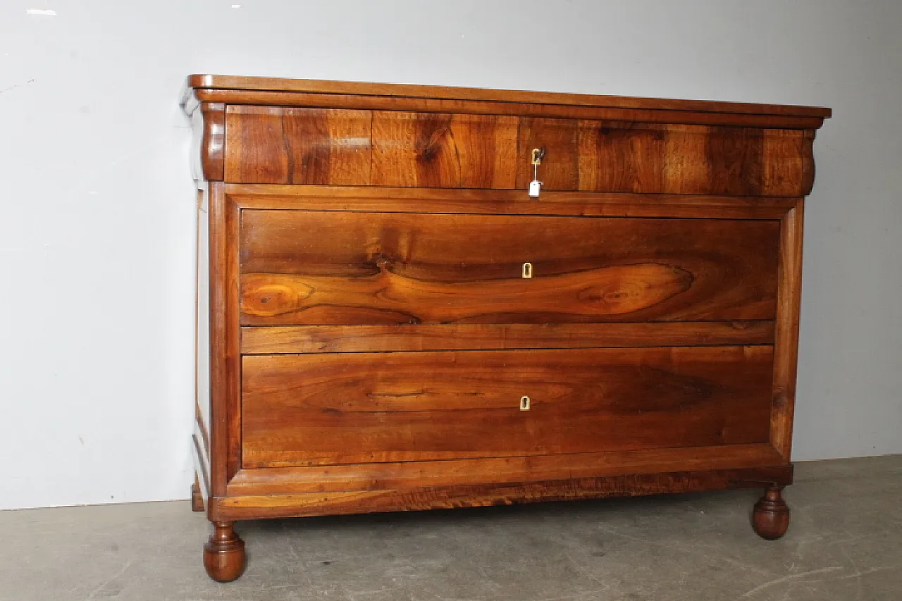 Comò cassettone cappuccino Carlo X in noce, 1820 7