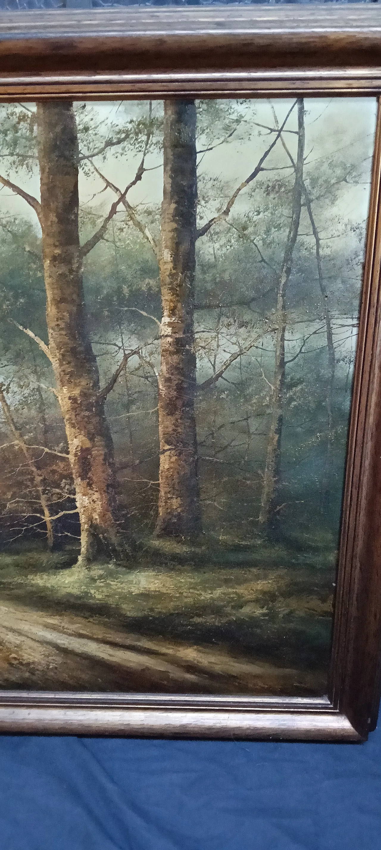 Scorcio del bosco di Luca de Guidi, olio su tela, anni '70 2