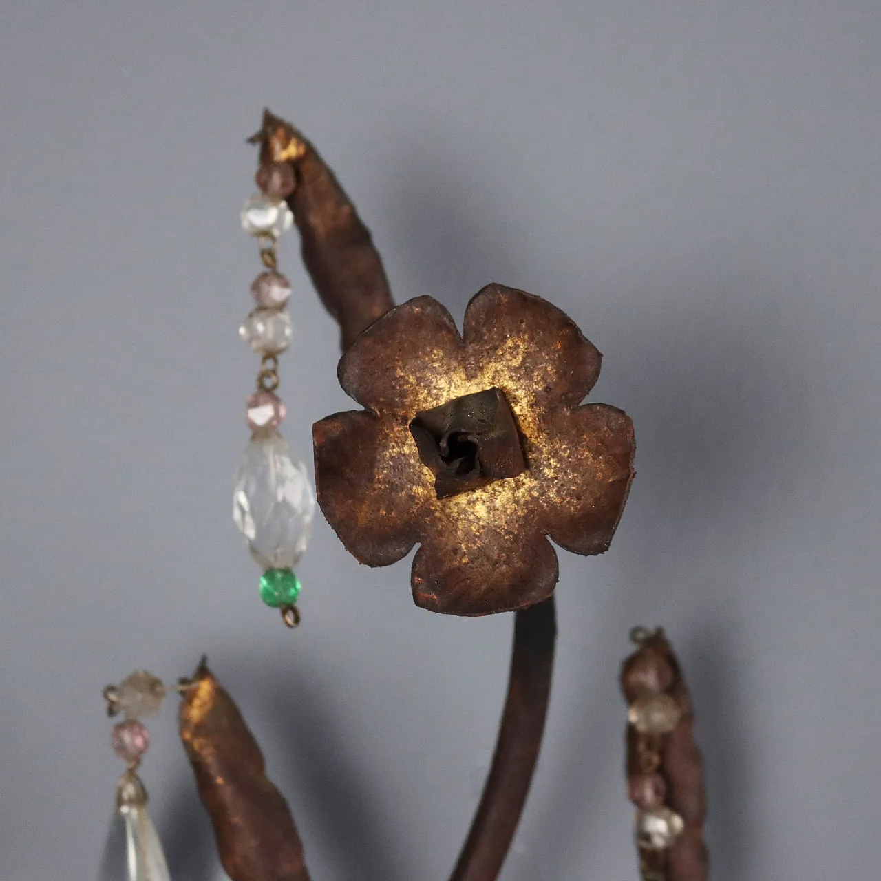 4 Gilded iron and sheet metal wall sconces, late 19th century 4