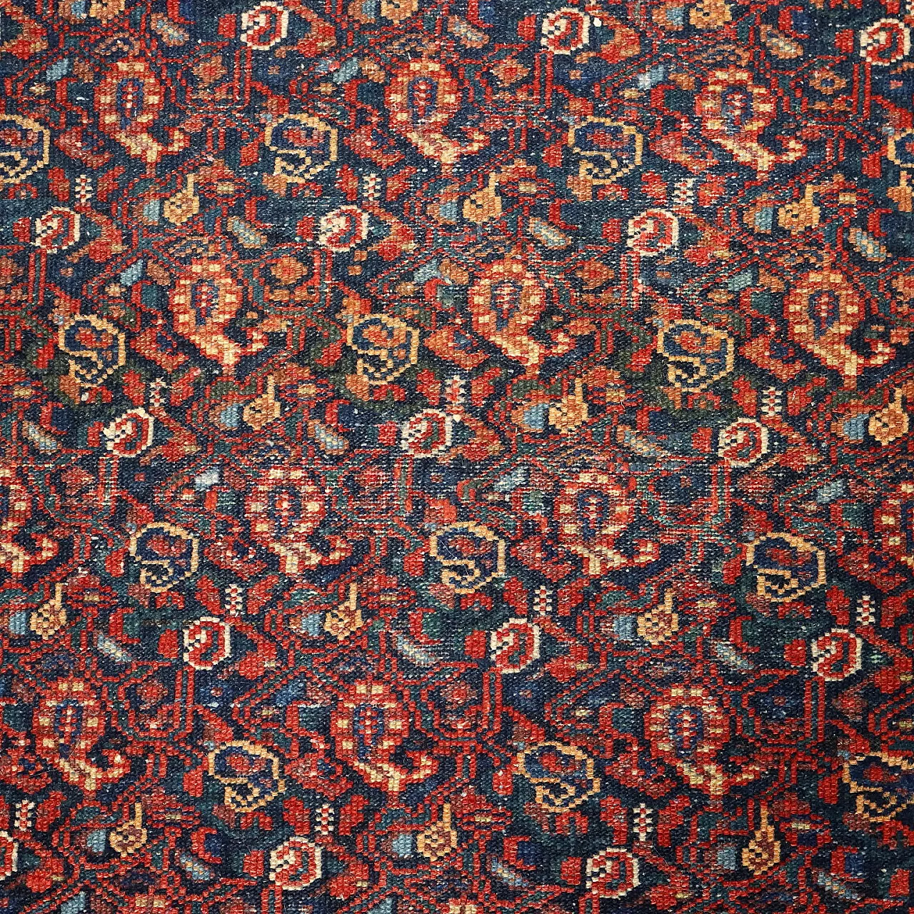 Tappeto Malayer in cotone e lana, nodo grosso, realizzato a mano, '900 4