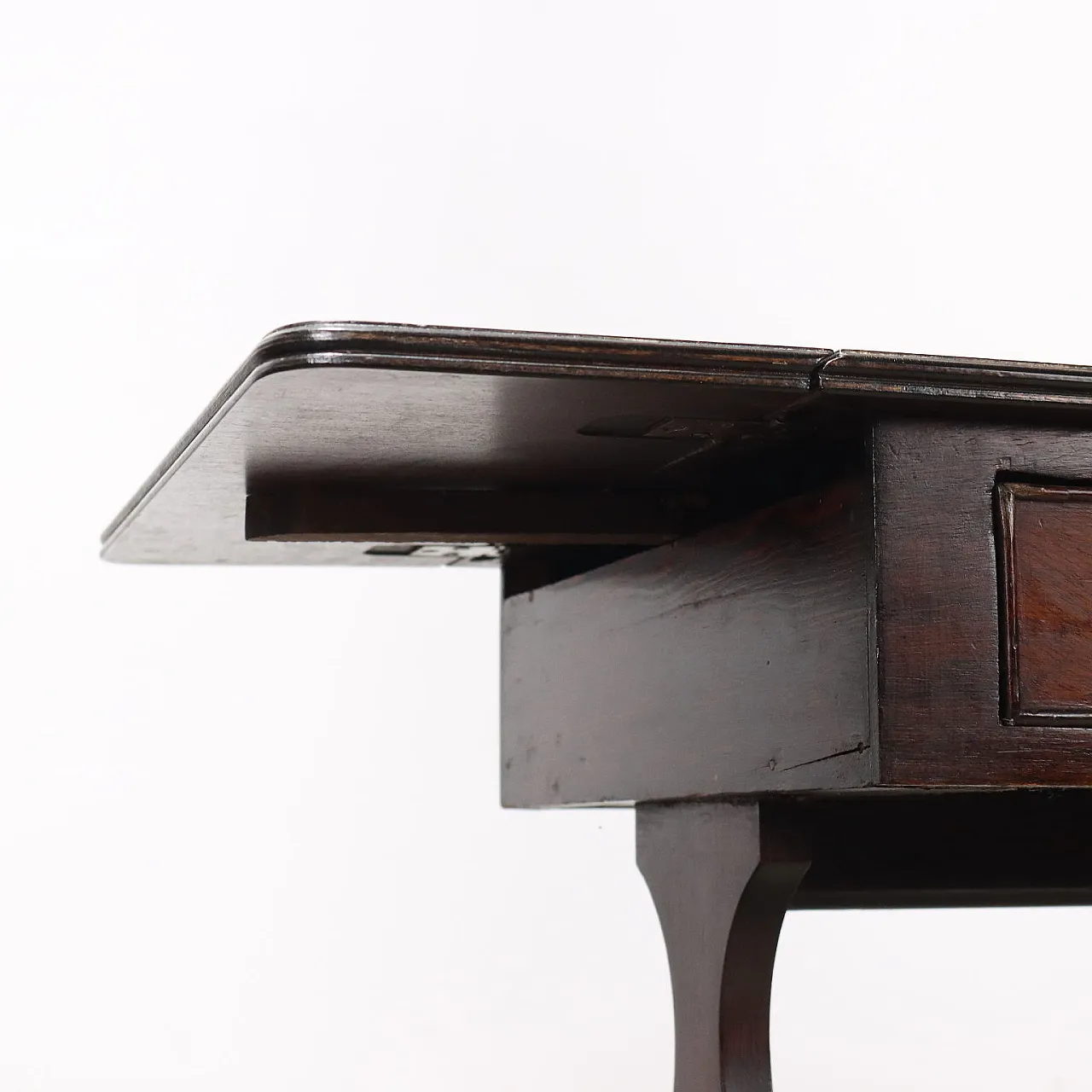 Tavolino allungabile in legno e pelle, '900 5