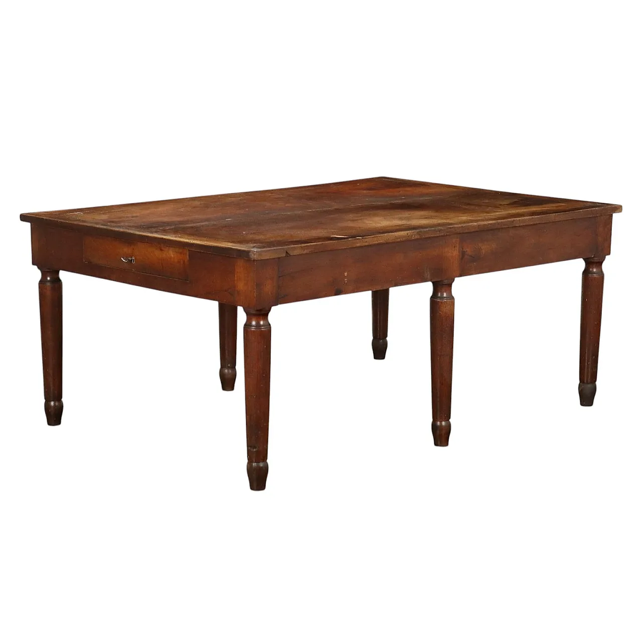 Table Umbertino in solid walnut extendable, 19th century 1