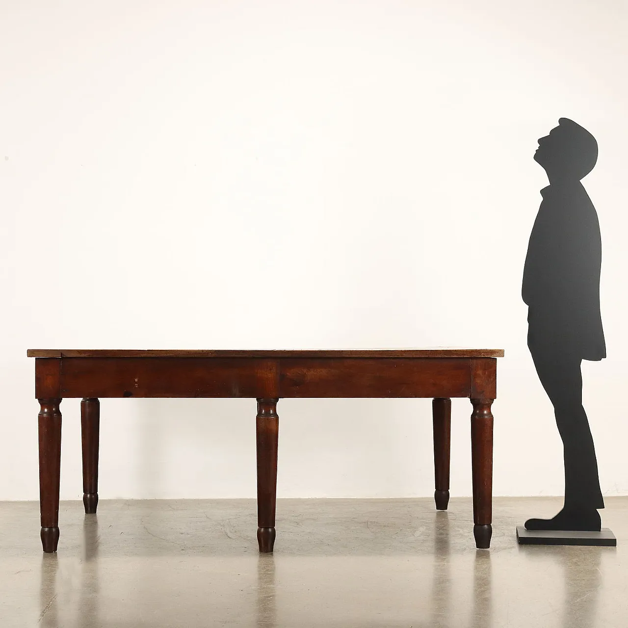 Table Umbertino in solid walnut extendable, 19th century 3