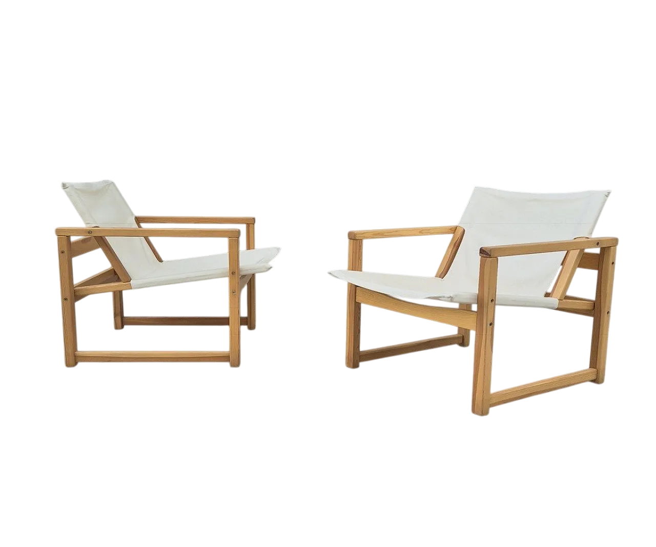 Coppia di Poltrone Ryd in pino di Tord Björklund per Ikea, anni '90 11