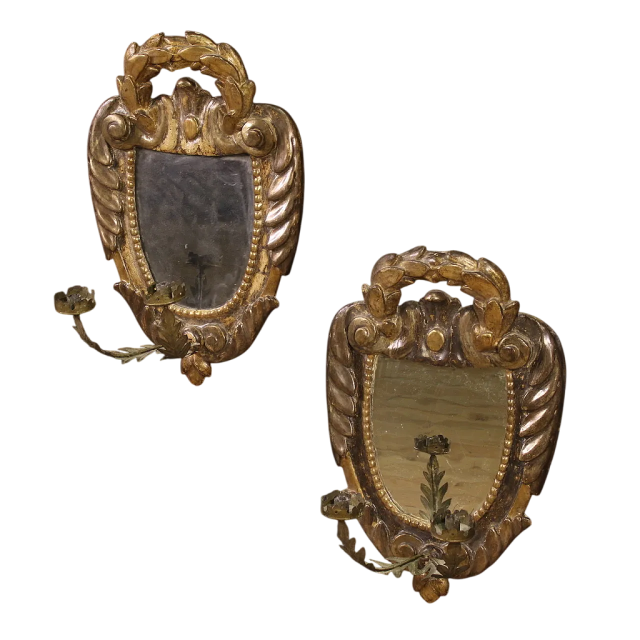 Pair of  Italian Louis XV style sconces, 18th century 12