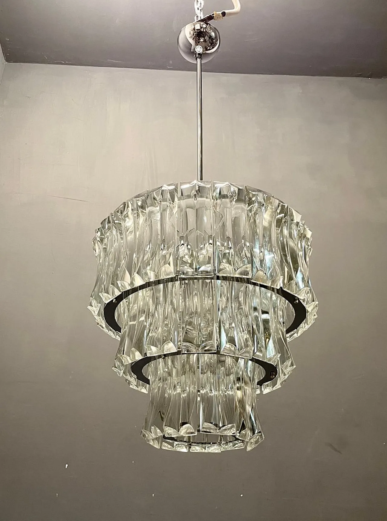 Lampadario Mid-Century in vetro di Murano 4