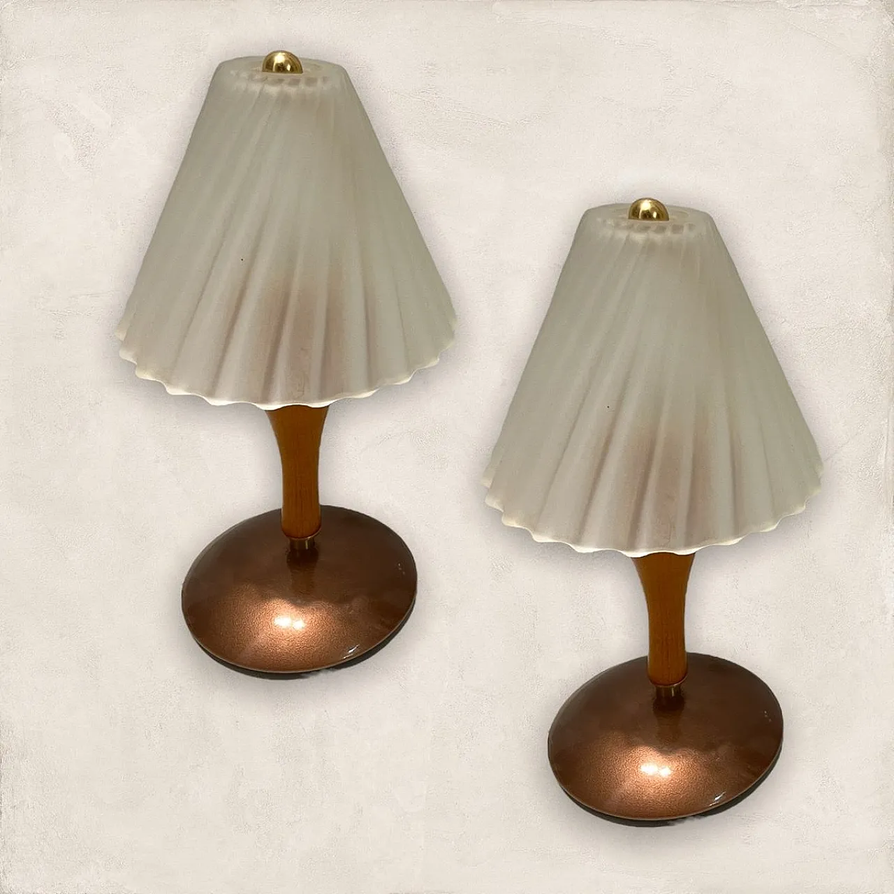 Pair of Italian Murano glass table lamps, 80s 2