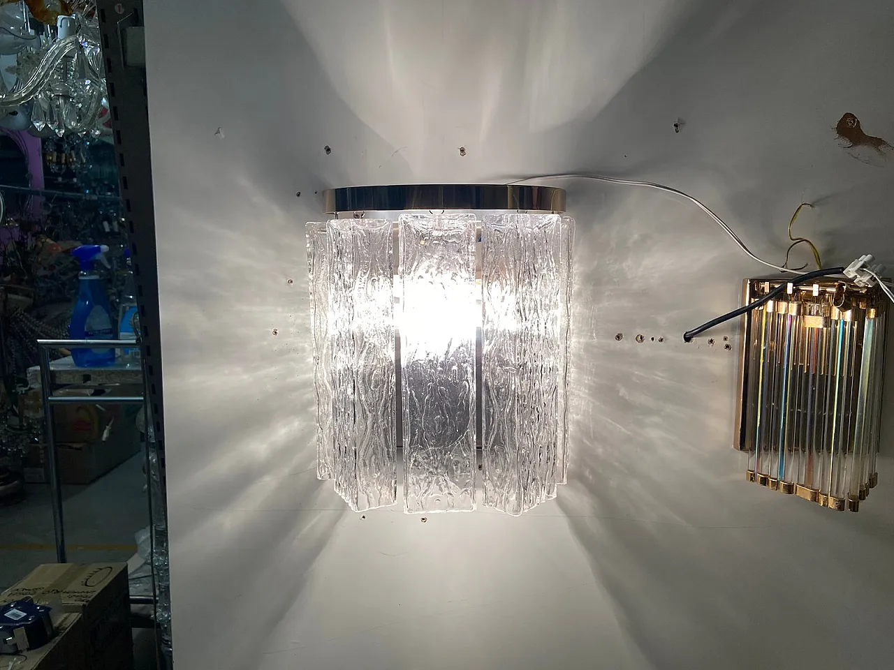 Pair of Mid-Century Italian Murano Glass Sconces, 70s 8